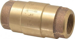Strataflo - 3/4" Brass Check Valve - Inline, FNPT x FNPT, 200 WOG - Industrial Tool & Supply
