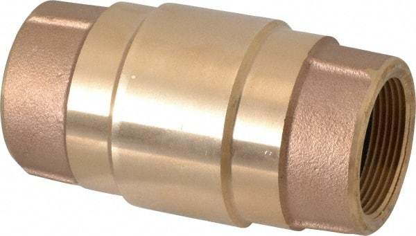 Strataflo - 1-1/2" Brass Check Valve - Inline, FNPT x FNPT, 200 WOG - Industrial Tool & Supply