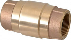 Strataflo - 1-1/2" Brass Check Valve - Inline, FNPT x FNPT, 200 WOG - Industrial Tool & Supply