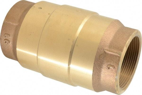 Strataflo - 2" Brass Check Valve - Inline, FNPT x FNPT, 200 WOG - Industrial Tool & Supply