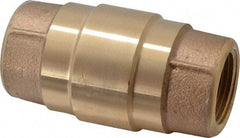 Strataflo - 1" Brass Check Valve - Inline, FNPT x FNPT, 200 WOG - Industrial Tool & Supply