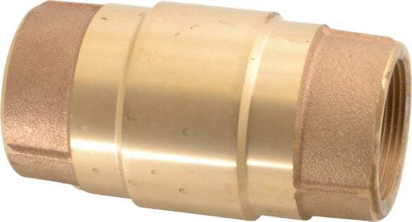 Strataflo - 1-1/2" Brass Check Valve - Inline, FNPT x FNPT, 200 WOG - Industrial Tool & Supply