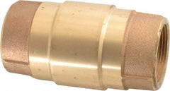 Strataflo - 1-1/2" Brass Check Valve - Inline, FNPT x FNPT, 200 WOG - Industrial Tool & Supply