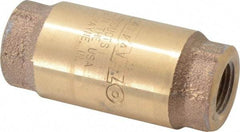Strataflo - 3/8" Brass Check Valve - Inline, FNPT x FNPT, 400 WOG - Industrial Tool & Supply