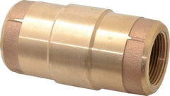 Strataflo - 1-1/4" Brass Check Valve - Inline, FNPT x FNPT, 400 WOG - Industrial Tool & Supply