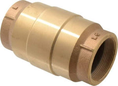 Strataflo - 2" Brass Check Valve - Inline, FNPT x FNPT, 400 WOG - Industrial Tool & Supply