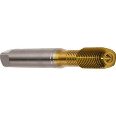 Emuge - M8x0.75 Metric Fine 6HX Modified Bottoming Thread Forming Tap - Cobalt, TiN Finish, 80mm OAL, 14mm Thread Length, Right Hand Thread, Series Druck - Industrial Tool & Supply