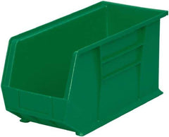 Akro-Mils - 60 Lb. Load Capacity, 18" Deep, Green Polymer Hopper Stacking Bin - 9" High x 8-1/4" Wide x 18" Long - Industrial Tool & Supply