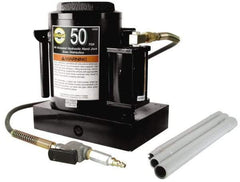 Omega Lift Equipment - 50 Ton Capacity Air-Actuated Bottle Jack - 12" to 19" High, 7" Piston Stroke, 2-1/2" Plunger Diam, 7-3/8" Wide Base - Industrial Tool & Supply