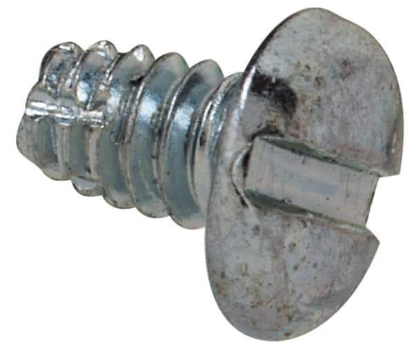 Value Collection - #4-40 UNC Thread, 3/16" Length Under Head, Slotted Drive Steel Thread Cutting Screw - Pan Head, Grade 2, Point Type F, Zinc-Plated Finish - Industrial Tool & Supply