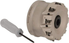 Iscar - 9 Inserts, 2-1/2" Cut Diam, 1" Arbor Diam, 0.315" Max Depth of Cut, Indexable Square-Shoulder Face Mill - 0/90° Lead Angle, 1-3/4" High, T490 LN.T 0804 Insert Compatibility, Through Coolant, Series Helitang - Industrial Tool & Supply