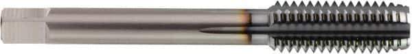 OSG - M18x2.50 Metric Coarse 6 Flute TiCN Finish Solid Carbide Straight Flute Machine Tap - Modified Bottoming, Right Hand Thread, 95mm OAL, 45mm Thread Length, H4 Limit, Oversize - Exact Industrial Supply