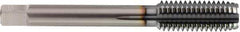 OSG - M18x2.50 Metric Coarse 6 Flute TiCN Finish Solid Carbide Straight Flute Machine Tap - Modified Bottoming, Right Hand Thread, 95mm OAL, 45mm Thread Length, H4 Limit, Oversize - Exact Industrial Supply