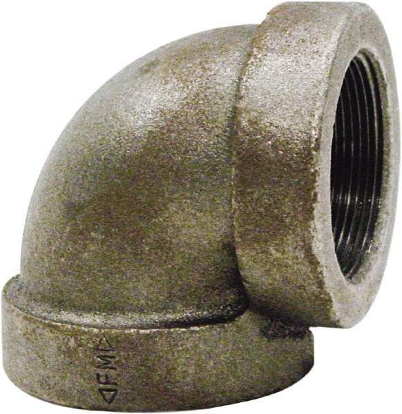 Made in USA - Size 1-1/4", Class 125, Cast Iron Black Pipe 90° Elbow - 175 psi, FPT End Connection - Industrial Tool & Supply