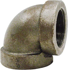 Made in USA - Size 1-1/4", Class 125, Cast Iron Black Pipe 90° Elbow - 175 psi, FPT End Connection - Industrial Tool & Supply