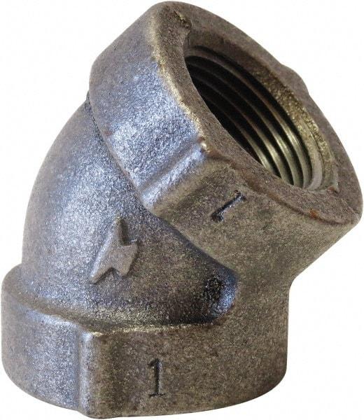 Made in USA - Size 3", Class 125, Cast Iron Black Pipe 45° Elbow - 175 psi, FPT End Connection - Industrial Tool & Supply