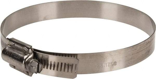 IDEAL TRIDON - SAE Size 512, 4-1/4 to 5-1/8" Diam, Stainless Steel High Torque Worm Drive Clamp - 5/8" Wide, Material Grade 304, Series 60 - Industrial Tool & Supply