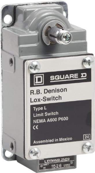 Square D - DPST, 2NO, 600 Volt Screw Terminal, Rotary Spring Return Actuator, General Purpose Limit Switch - 1, 2, 4, 12, 13 NEMA Rating, IP67 IPR Rating - Industrial Tool & Supply