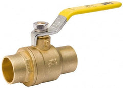 Value Collection - 3/4" Pipe, Full Port, Brass Packing Gland Ball Valve - Inline - Two Way Flow, C x C Ends, Lever Handle, 600 WOG, 150 WSP - Industrial Tool & Supply