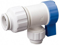 Value Collection - 1/4 x 1/2" Pipe, Full Port, Polysulfone Standard Ball Valve - Inline - Two Way Flow, Push Fit Ends, Lever Handle, 250 WOG, 200 WSP - Industrial Tool & Supply