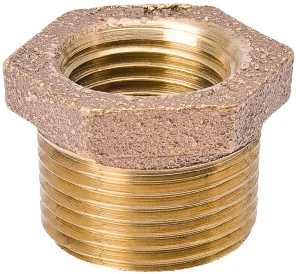Value Collection - Class 125, 1 x 3/4" Internal Pipe, Red Brass Hex Bushing - MPT - Industrial Tool & Supply