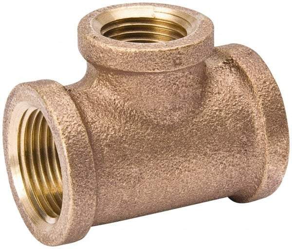 Value Collection - Class 125, 1 x 3/4" Internal Pipe, Red Brass Tee - MPT - Industrial Tool & Supply
