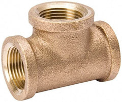 Value Collection - Class 125, 3/4" Internal Pipe, Red Brass Tee - MPT - Industrial Tool & Supply