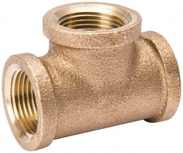 Value Collection - Class 125, 3/8" Internal Pipe, Red Brass Tee - MPT - Industrial Tool & Supply