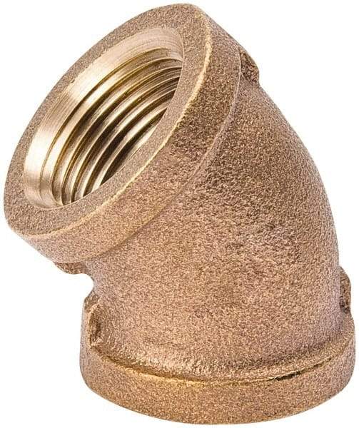 Value Collection - Class 125, 1/2" Internal Pipe, Red Brass 45° Elbow - MPT - Industrial Tool & Supply