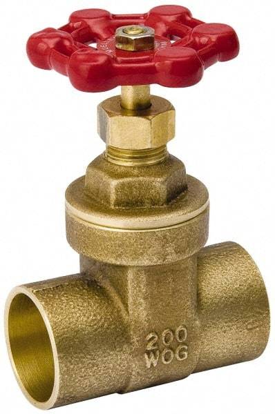 Value Collection - 3/4" Pipe, Class 150, C x C Brass Wedge Compact Gate Valve - 200 WOG, 200 WSP, Screw Over Bonnet, For Use with Water, Oil & Gas - Industrial Tool & Supply