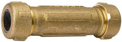 Value Collection - 3/8" Pipe, 1/2" Copper Tube, Brass Compression Pipe Coupling - 125 psi WOG Rating - Industrial Tool & Supply