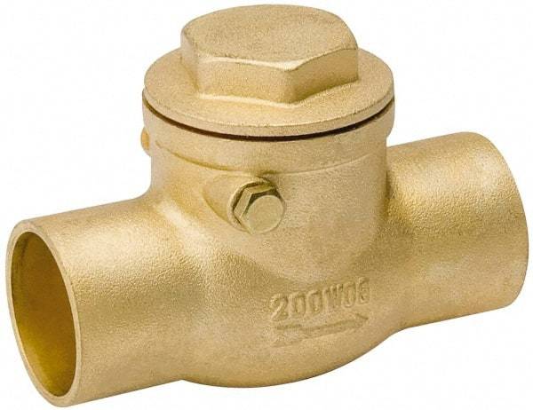 Value Collection - 3/4" Brass Check Valve - Check Swing, C x C, 200 WOG - Industrial Tool & Supply