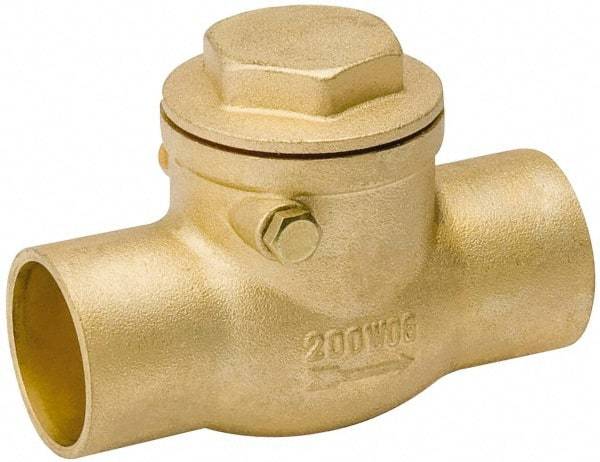 Value Collection - 1/2" Brass Check Valve - Check Swing, C x C, 200 WOG - Industrial Tool & Supply