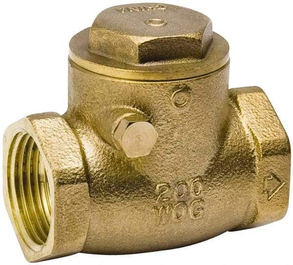 Value Collection - 1-1/4" Brass Check Valve - Check Swing, IPS, 200 WOG - Industrial Tool & Supply