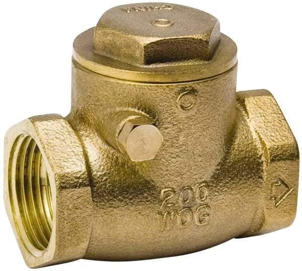 Value Collection - 1" Brass Check Valve - Check Swing, IPS, 200 WOG - Industrial Tool & Supply