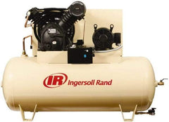 Ingersoll-Rand - 10 hp, 120 Gal Stationary Electric Horizontal Screw Air Compressor - Three Phase, 175 Max psi, 35 CFM, 460 Volt - Industrial Tool & Supply