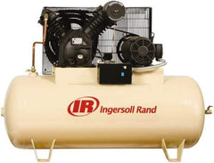 Ingersoll-Rand - 15 hp, 120 Gal Stationary Electric Horizontal Screw Air Compressor - Three Phase, 175 Max psi, 50 CFM, 230 Volt - Industrial Tool & Supply