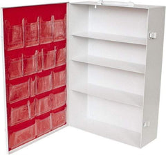 Medique - 15-1/8 Inch Wide x 5-1/8 Inch Deep x 21-1/8 Inch High, Fixed Industrial Empty First Aid Cabinet - Metal, Horizontal, 4 Shelves, White - Industrial Tool & Supply