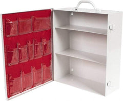 Medique - 15-3/4 Inch Wide x 5-3/8 Inch Deep x 16-3/4 Inch High, Fixed Industrial Empty First Aid Cabinet - Metal, Horizontal, 3 Shelves, White - Industrial Tool & Supply