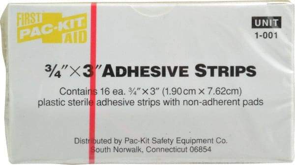 Medique - 3" Long x 3/4" Wide, General Purpose Self-Adhesive Bandage - Yellow, Plastic Bandage - Industrial Tool & Supply