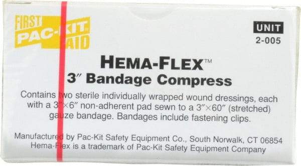 Medique - 3" Long x 3" Wide, General Purpose Compress - Yellow, Compress Bandage - Industrial Tool & Supply