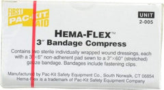 Medique - 3" Long x 3" Wide, General Purpose Compress - Yellow, Compress Bandage - Industrial Tool & Supply
