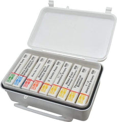 Medique - 10 & 9 Piece, 10 Person, Refill for Industrial First Aid Kit - 7-7/16" Wide x 2-3/8" Deep x 4-5/8" High, Plastic Case - Industrial Tool & Supply