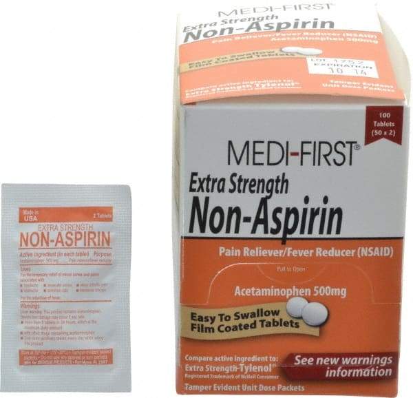 Medique - Medi-First Extra-Strength Non-Aspirin Tablets - Headache & Pain Relief - Industrial Tool & Supply