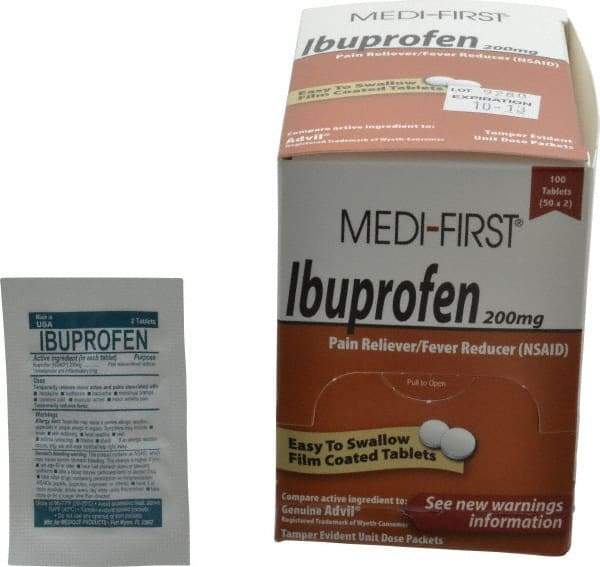 Medique - Medi-First Ibuprofen Tablets - Headache & Pain Relief - Industrial Tool & Supply