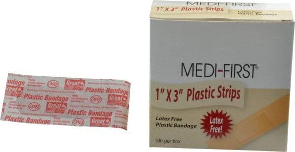 Medique - 3" Long x 1" Wide, General Purpose Self-Adhesive Bandage - Plastic Bandage - Industrial Tool & Supply