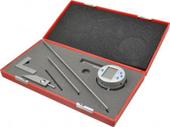 SPI - (1) 360, (2) 180 and (4) 90° Measuring Range, Digital Protractor - 30.00 Resolution per sec, Accuracy Up to 5 per min, 1.5V Battery Included - Industrial Tool & Supply