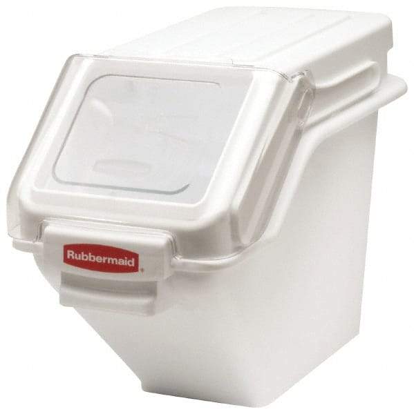 Rubbermaid - Rectangular, White Polyethylene Food Bin - 23-1/2" High x 11-1/2" Wide x 16.9" Long - Industrial Tool & Supply