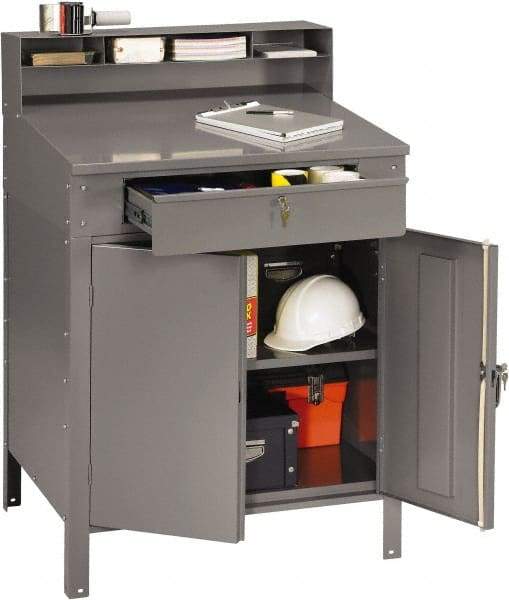Tennsco - Stationary Shop Desks Type: Foreman's Desk Width (Inch): 34-1/2 - Industrial Tool & Supply