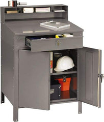 Tennsco - Stationary Shop Desks Type: Foreman's Desk Width (Inch): 34-1/2 - Industrial Tool & Supply